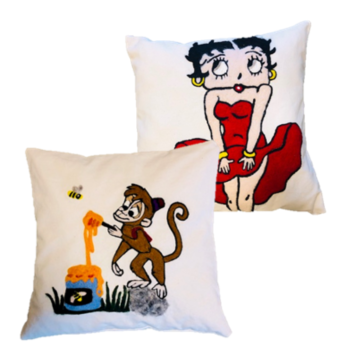 Coussins laine piquée